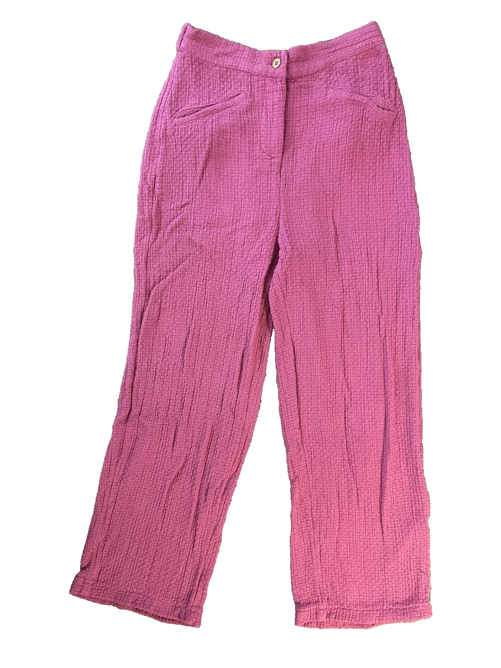 Women's Free People Size Small Rosebud 100% Cotton Trousers High Rise Wide Leg